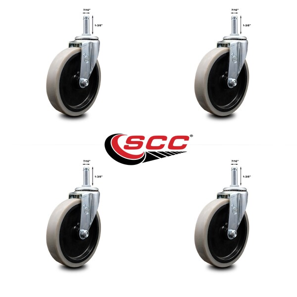 Service Caster Cambro 41076 Swivel Caster Replacement Set - BC340KD Utility Cart - SCC CAM-SCC-GR05S510-TPRS-716138-4 - main